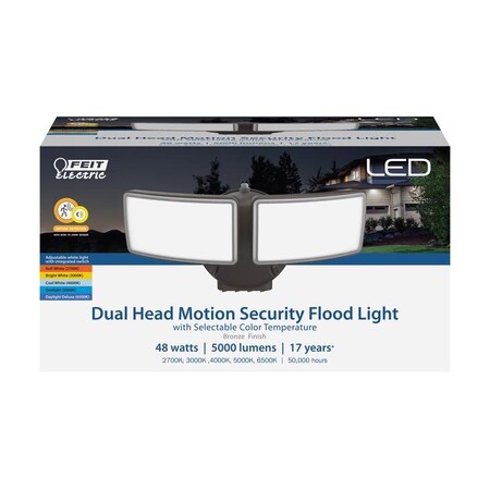 Feit Electric Feit Motion-Sensing Hardwired LED Bronze Security Light S105DFL5CCTMMBZ